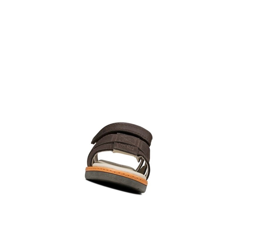 Garcon Sandales Casual Clarks Frances Tor Cuir Marron - france ICG-06156883