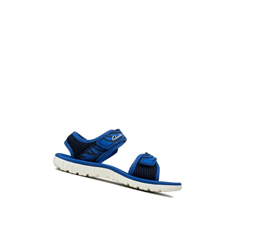 Garcon Sandales Casual Clarks Surfing Tide Bleu Marine - france LOU-37741748