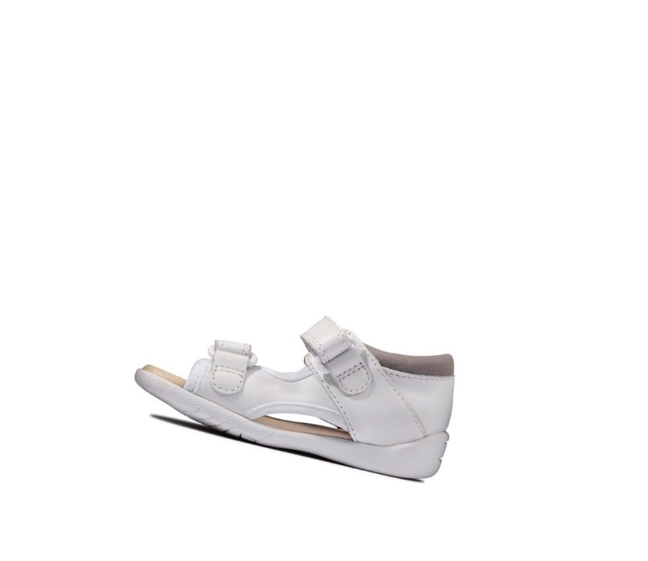 Garcon Sandales Casual Clarks Zora Beau Cuir Blanche - france RYS-61537602