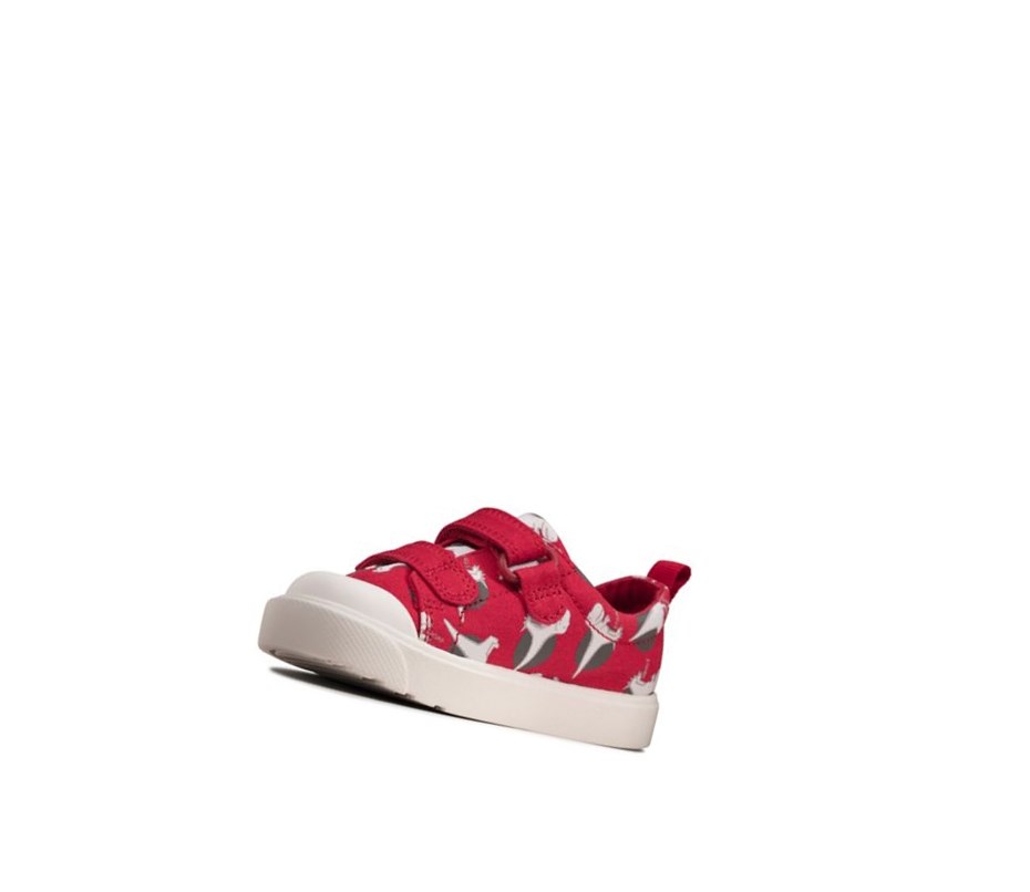 Garcon Chaussures Casual Clarks City Bright Rouge - france FTR-79910991