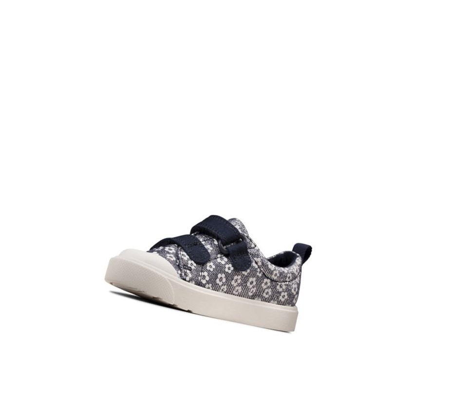 Garcon Chaussures Casual Clarks City Bright Floral Bleu Marine - france GYM-45965243