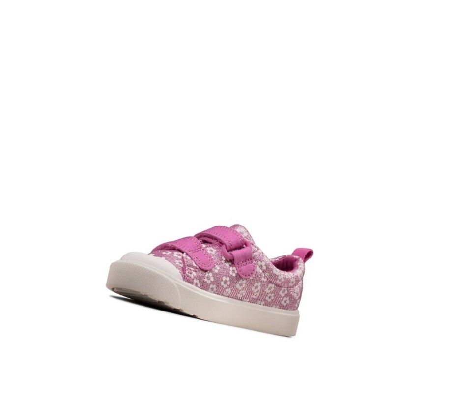 Garcon Chaussures Casual Clarks City Bright Floral Rose - france LDH-87226575