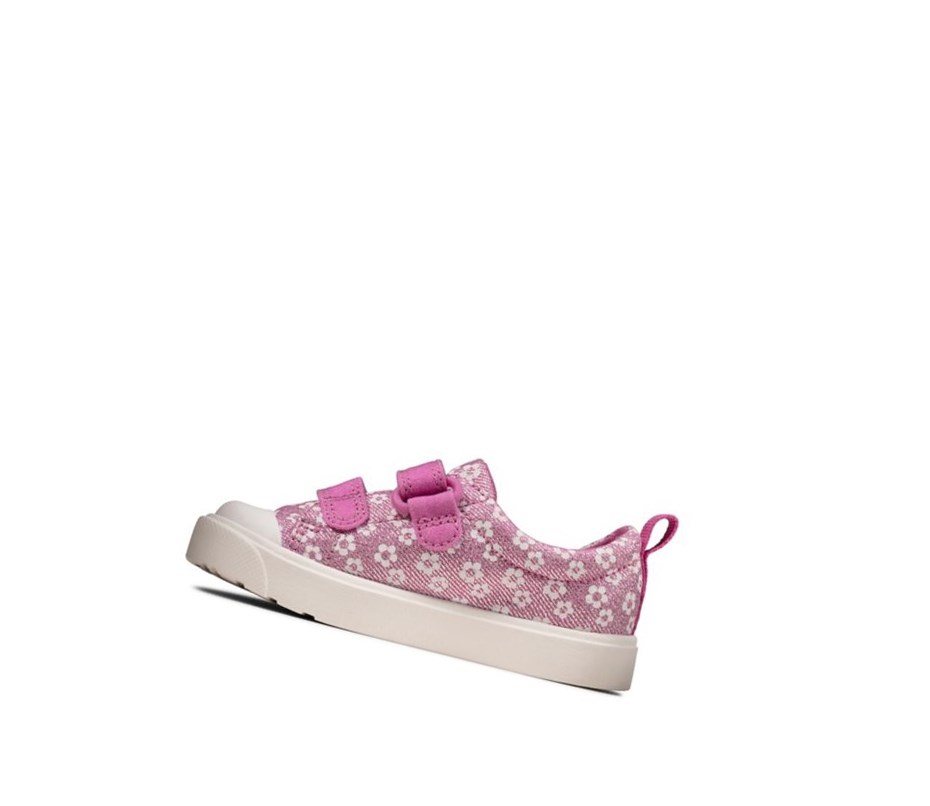 Garcon Chaussures Casual Clarks City Bright Floral Rose - france LDH-87226575