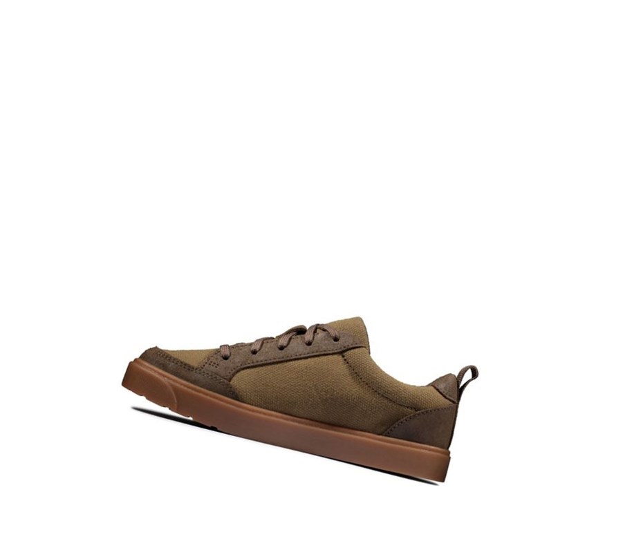 Garcon Chaussures Casual Clarks City Fresh Textile Vert Olive - france LSI-80269684