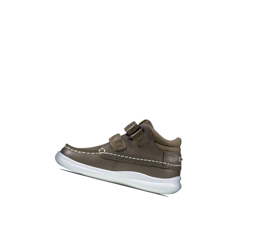 Garcon Baskets Décontractées Clarks Crest Tuktu Cuir Marron - france LYI-49099027