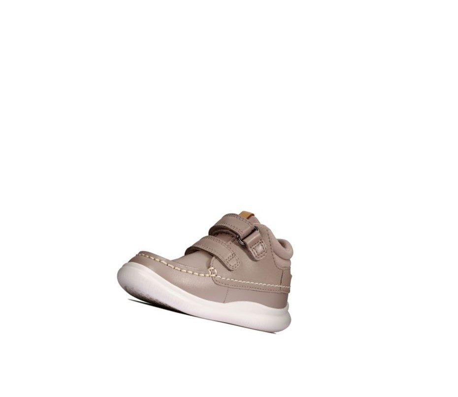 Garcon Baskets Décontractées Clarks Crest Tuktu Cuir Rose - france ZXK-54789552