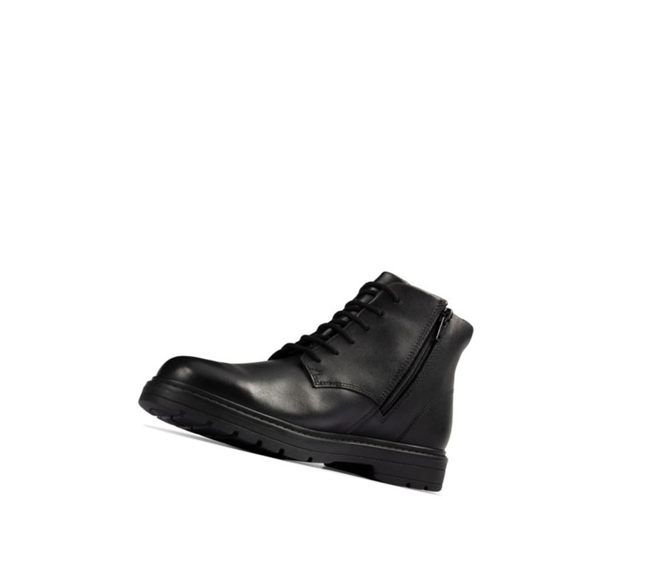 Garcon Bottes Cuir Clarks Loxham Walk Gore-tex Cuir Noir - france NDW-08370176