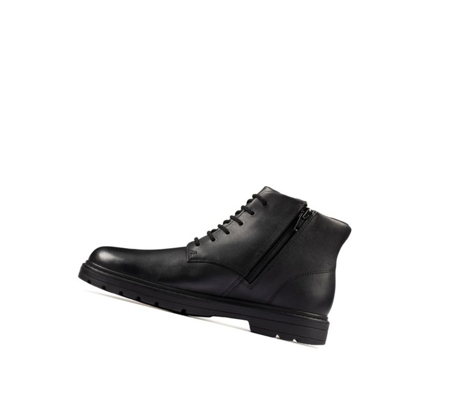 Garcon Bottes Cuir Clarks Loxham Walk Gore-tex Cuir Noir - france NDW-08370176