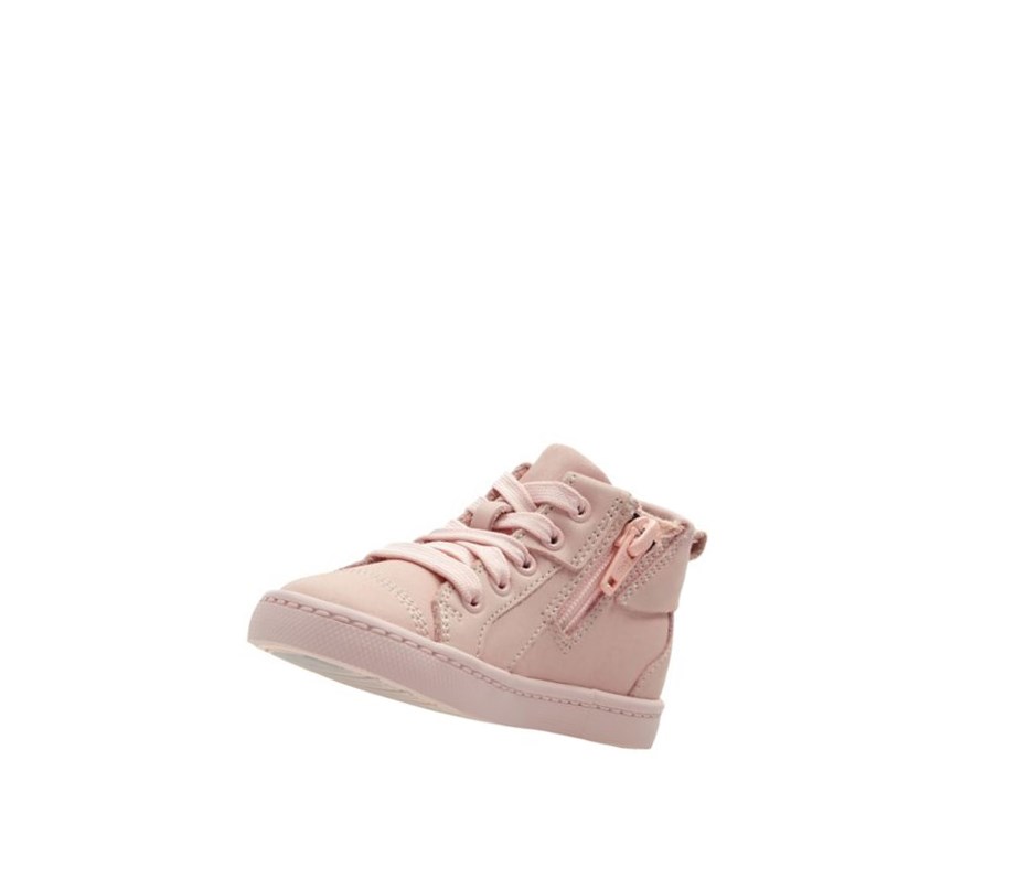 Garcon Chaussures Cuir Clarks City Oasis Cuir Rose - france BGZ-88299795