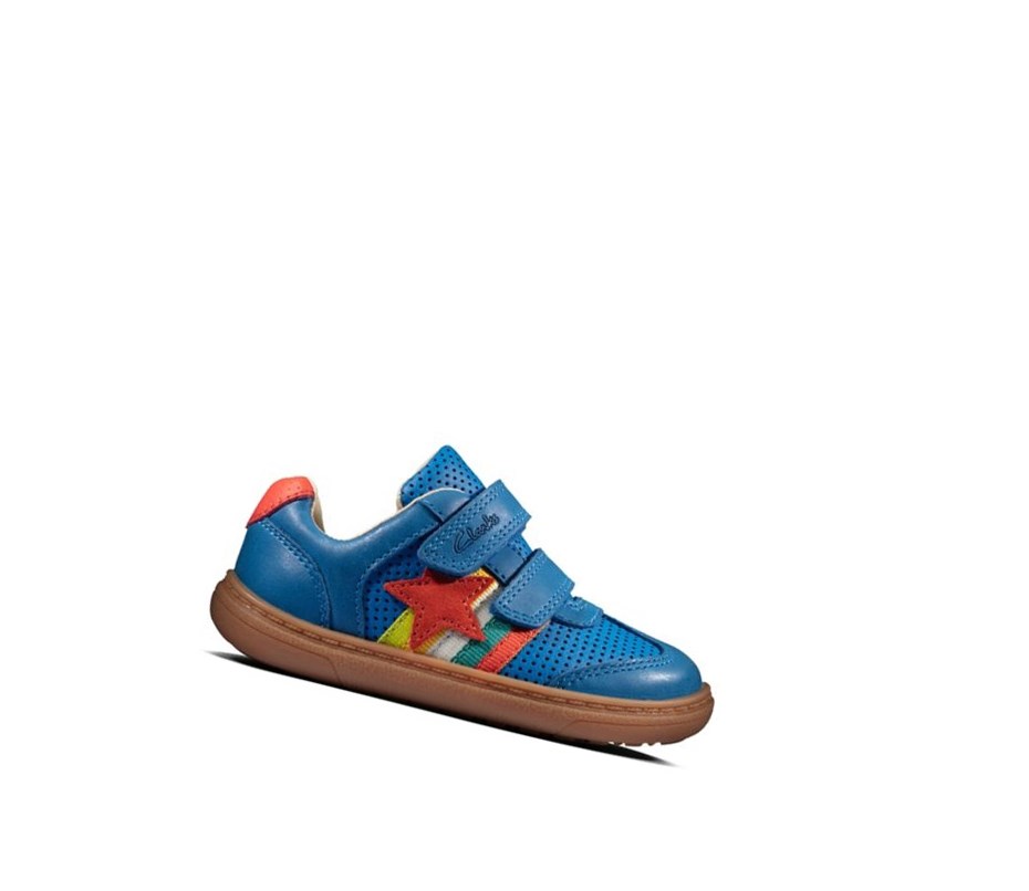 Garcon Chaussures Cuir Clarks Flash Hot Cuir Bleu - france BUV-72117978