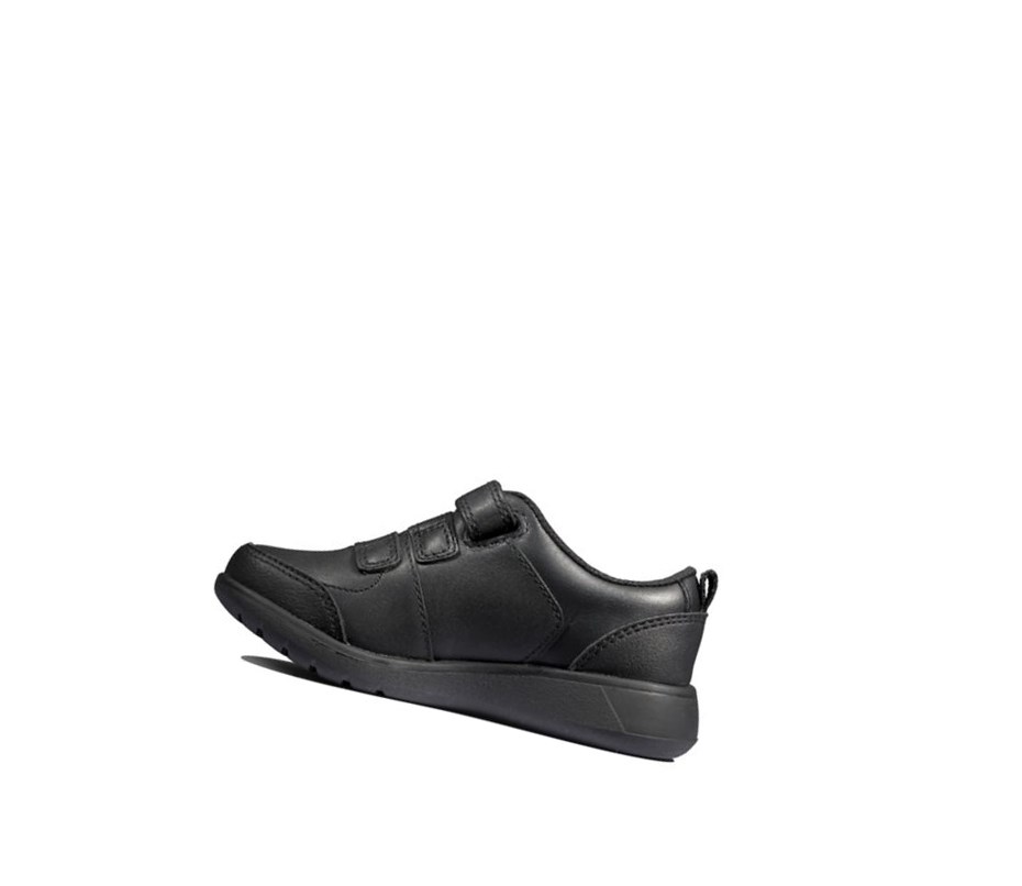 Garcon Chaussures Cuir Clarks Scape Sky Cuir Noir - france EYO-67014028