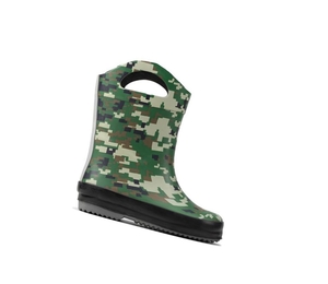 Garcon Bottes de Pluie Clarks Tarri Star Vert Olive Camouflage - france CHZ-84883990