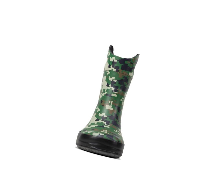 Garcon Bottes de Pluie Clarks Tarri Star Vert Olive Camouflage - france CHZ-84883990