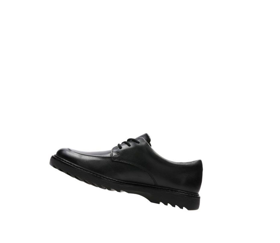 Garcon Chaussures D'école Clarks Asher Grove Cuir Noir - france ZSZ-06701147