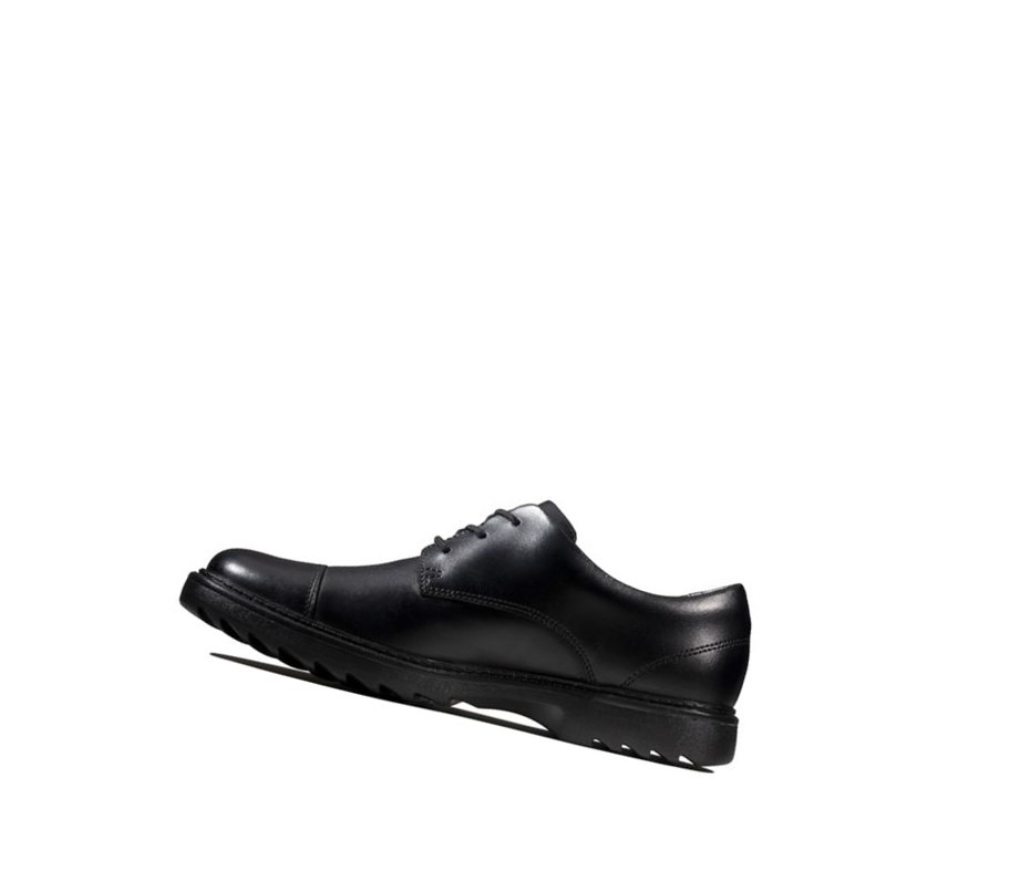 Garcon Chaussures D'école Clarks Asher Soar Cuir Noir - france NLV-58602988