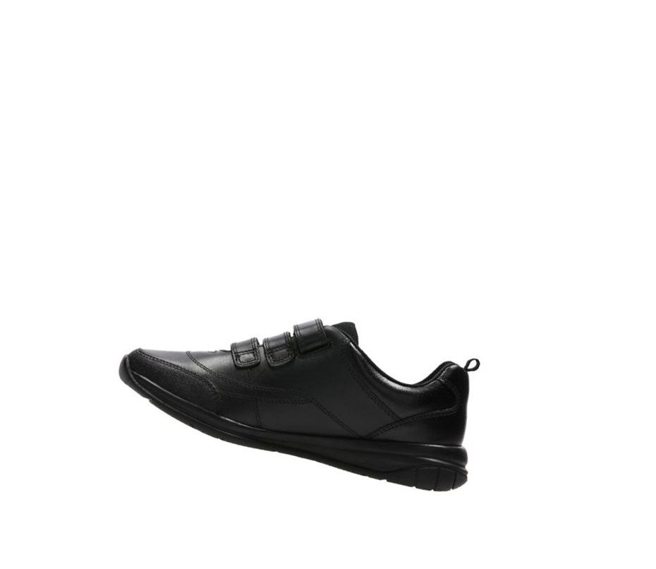 Garcon Chaussures D'école Clarks Hula Thrill Cuir Noir - france DXR-26237418