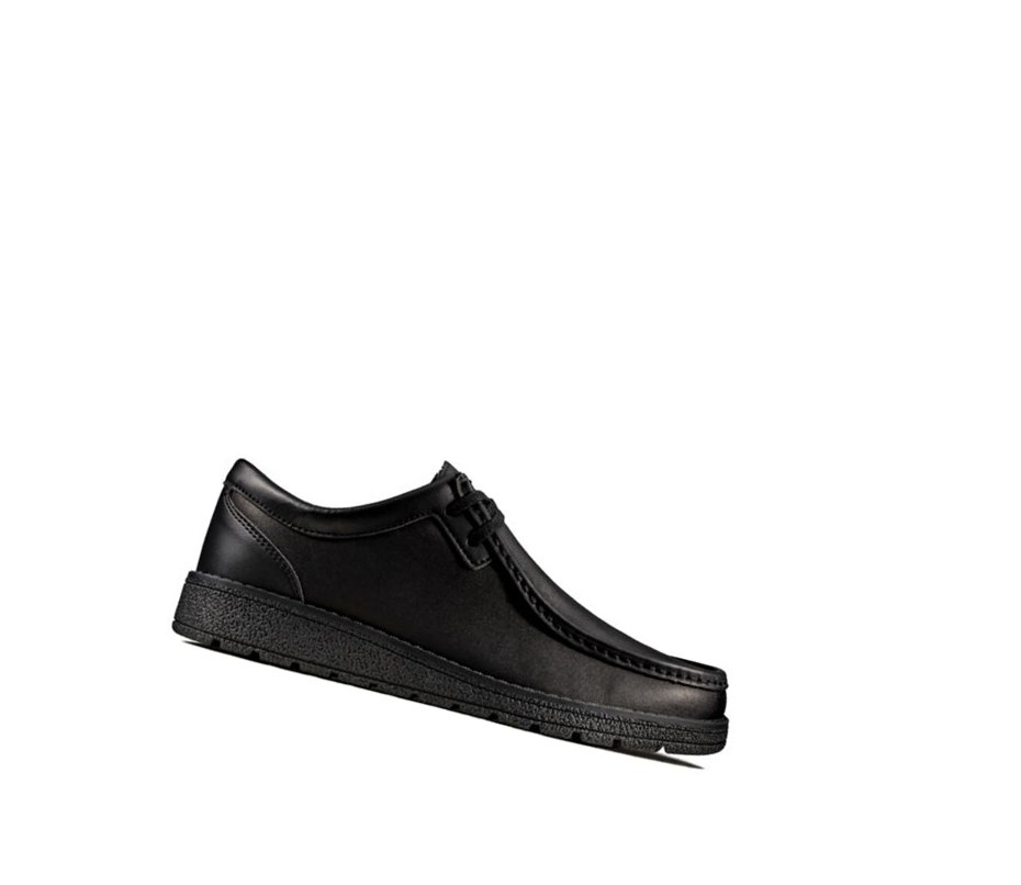 Garcon Chaussures D'école Clarks Mendip Craft Cuir Noir - france FPV-95465541