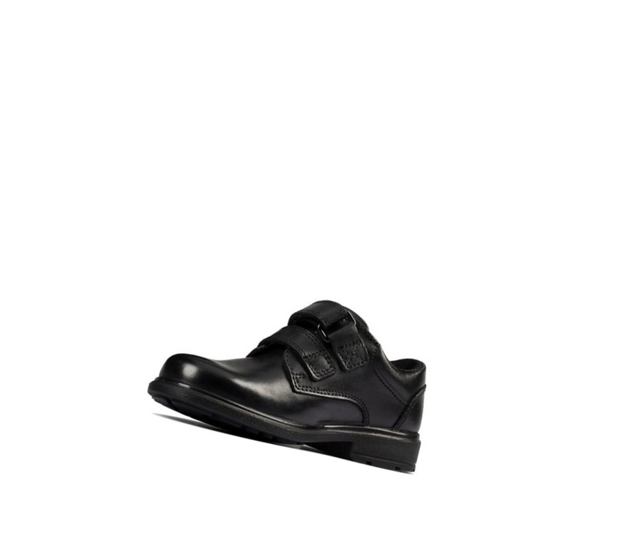 Garcon Chaussures D'école Clarks Remi Pace Cuir Noir - france GWH-71297663