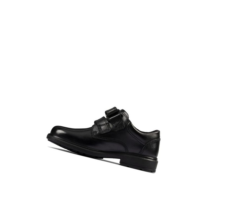 Garcon Chaussures D'école Clarks Remi Pace Cuir Noir - france GWH-71297663