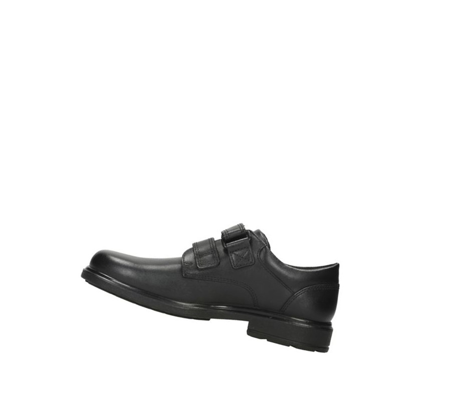 Garcon Chaussures D'école Clarks Remi Pace Cuir Noir - france OXQ-50013754