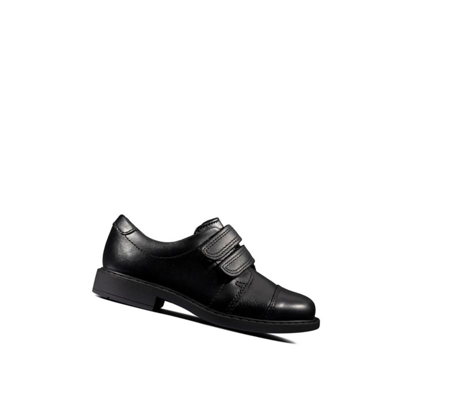 Garcon Chaussures D'école Clarks Scala Skye Cuir Noir - france AOK-65214228