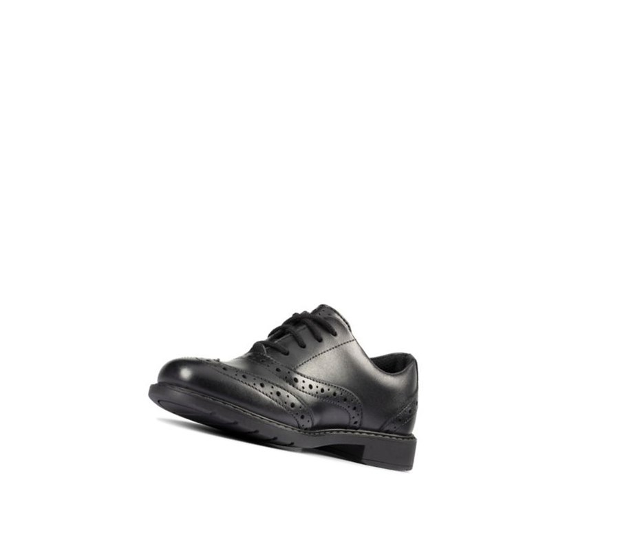 Garcon Chaussures D'école Clarks Scala Cuir Noir - france IDD-90600975