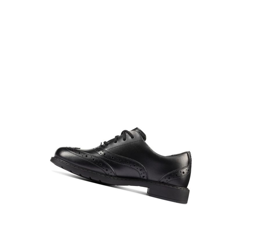 Garcon Chaussures D'école Clarks Scala Cuir Noir - france IDD-90600975