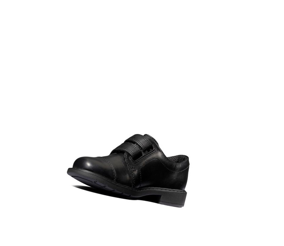 Garcon Chaussures D'école Clarks Scala Skye Cuir Noir - france AOK-65214228