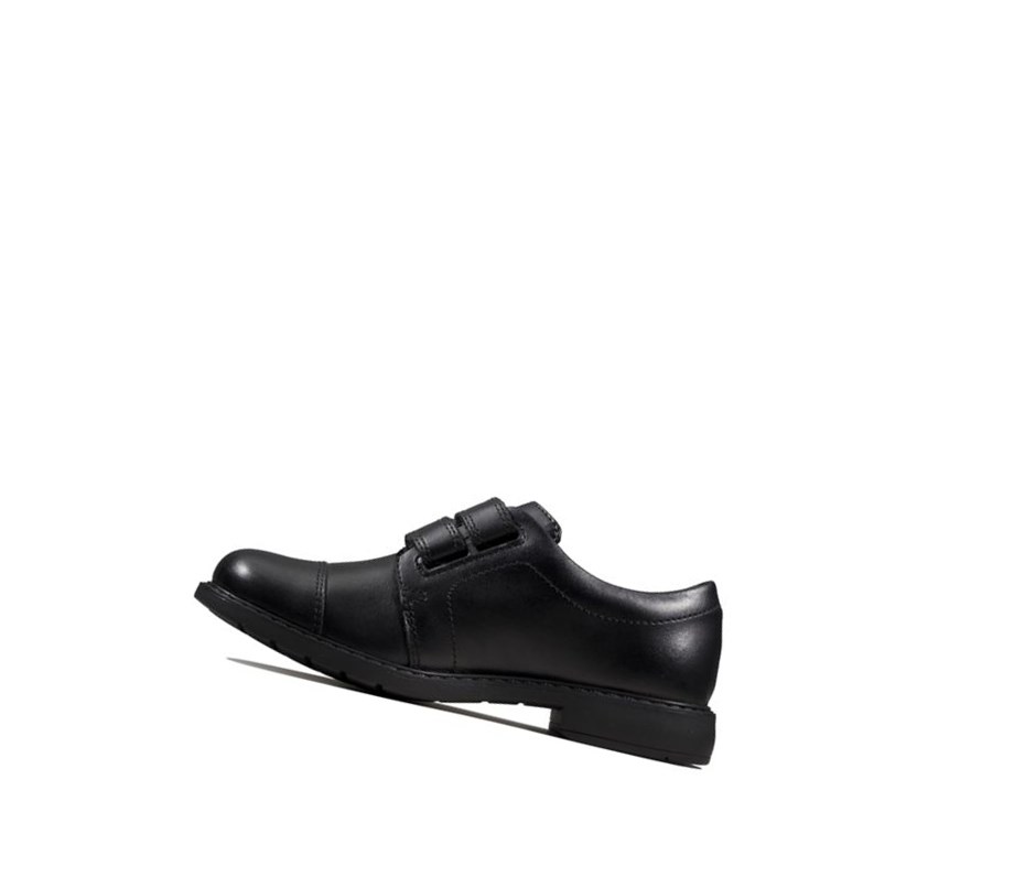 Garcon Chaussures D'école Clarks Scala Skye Cuir Noir - france DMY-67400241