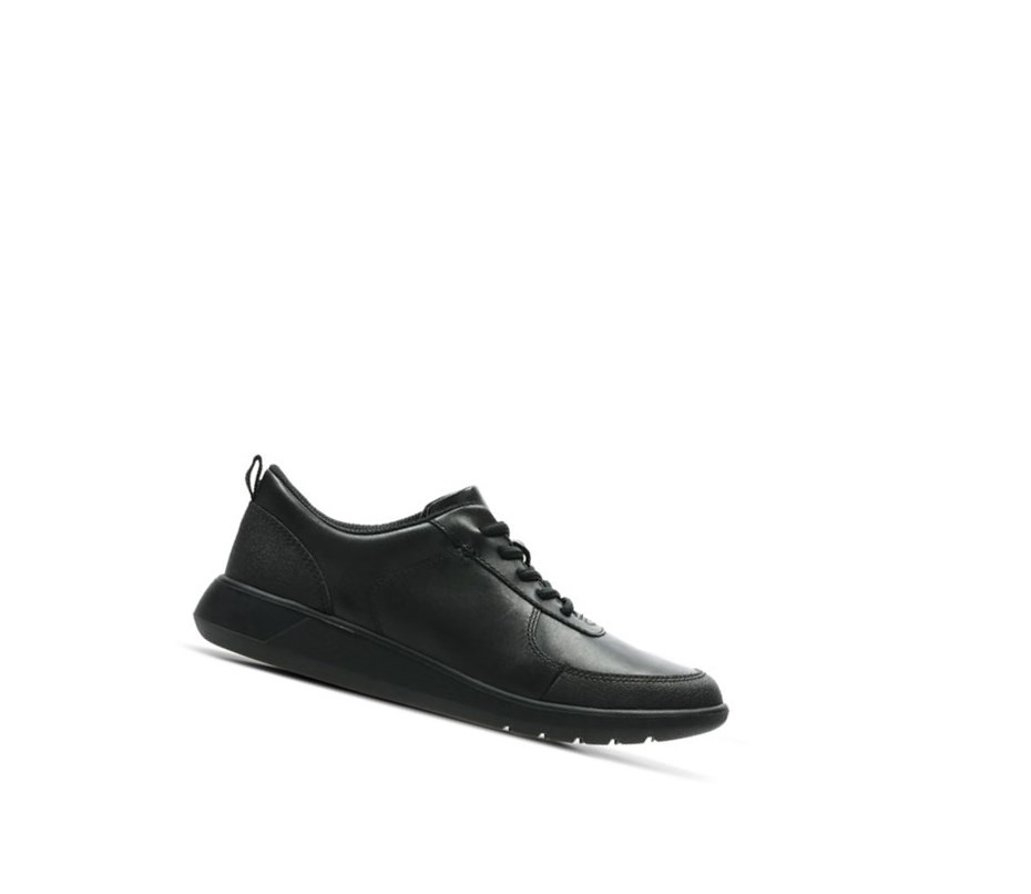 Garcon Chaussures D'école Clarks Scape Strada Cuir Noir - france AUV-91706824