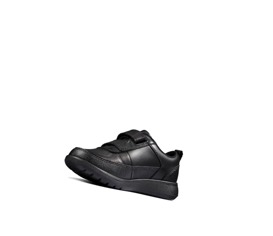 Garcon Chaussures D'école Clarks Scape Flare Cuir Noir - france YIR-32468214