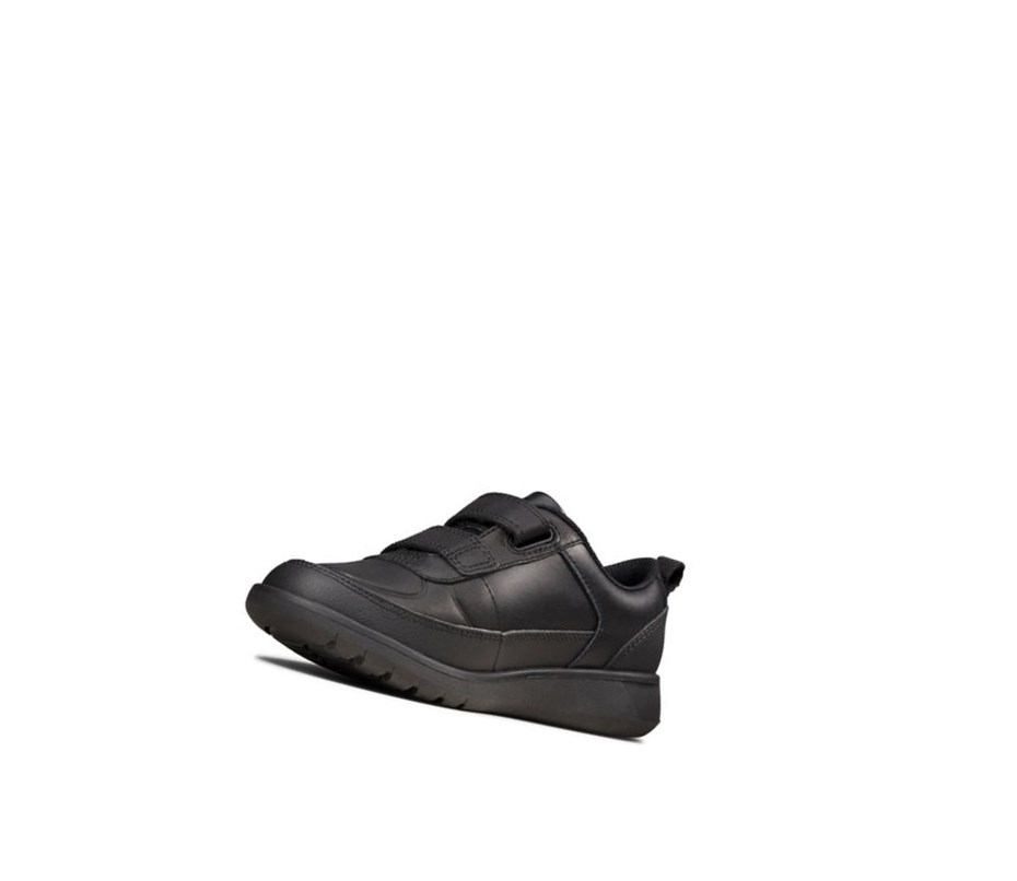 Garcon Chaussures D'école Clarks Scape Flare Cuir Noir - france GDI-37600509