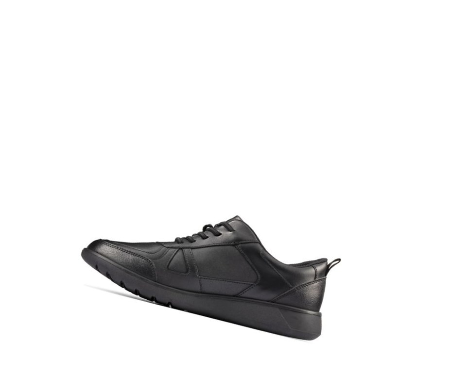 Garcon Chaussures D'école Clarks Scape Piste Cuir Noir - france PXD-07097687