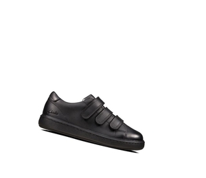 Garcon Chaussures D'école Clarks Strada Swift Cuir Noir - france TGY-58329578