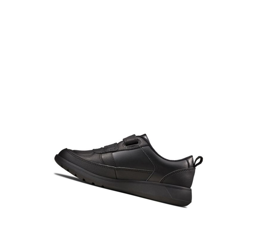 Garcon Chaussures D'école Clarks Scape Flare Cuir Noir - france GDI-37600509