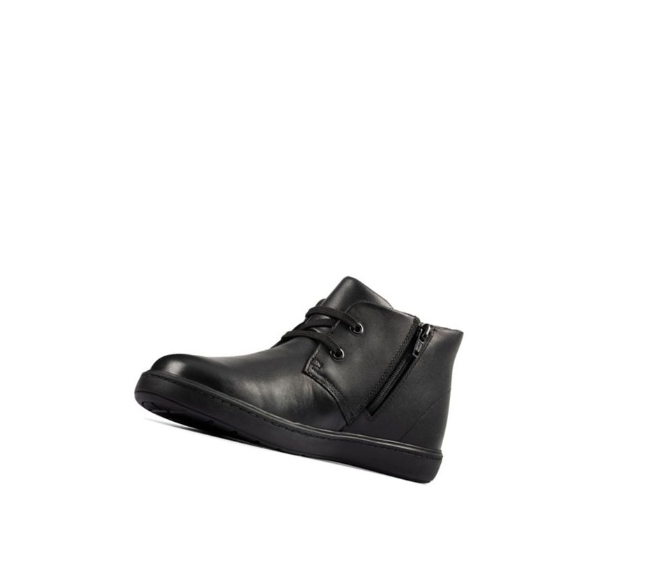 Garcon Chaussures D'école Clarks Strada Step Cuir Noir - france GJZ-98741486