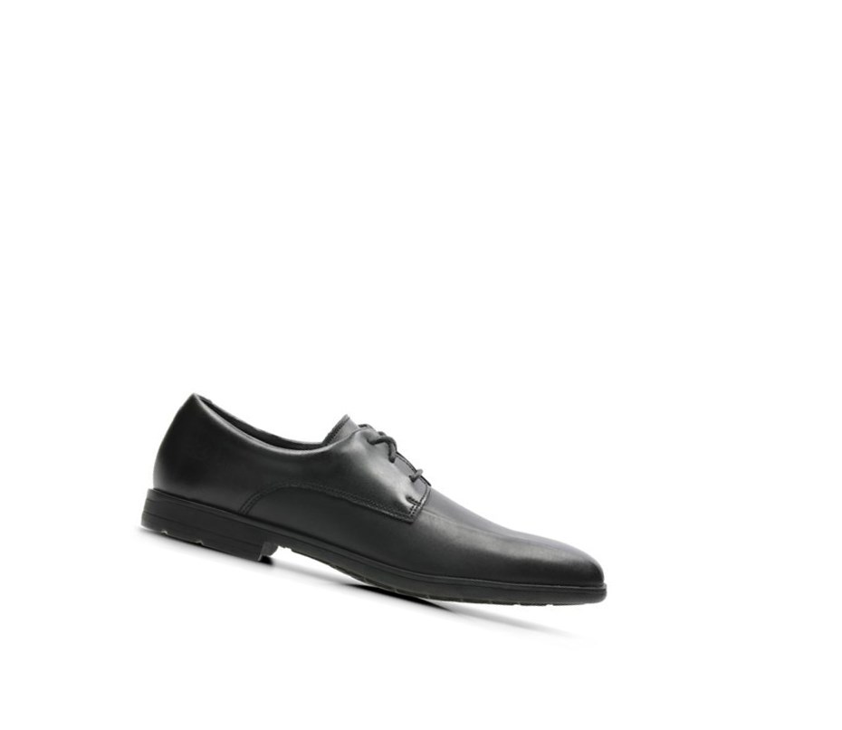 Garcon Chaussures D'école Clarks Willis Lad Cuir Noir - france LON-95182039