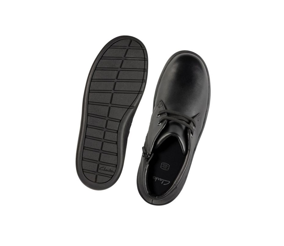 Garcon Chaussures D'école Clarks Strada Step Cuir Noir - france GJZ-98741486