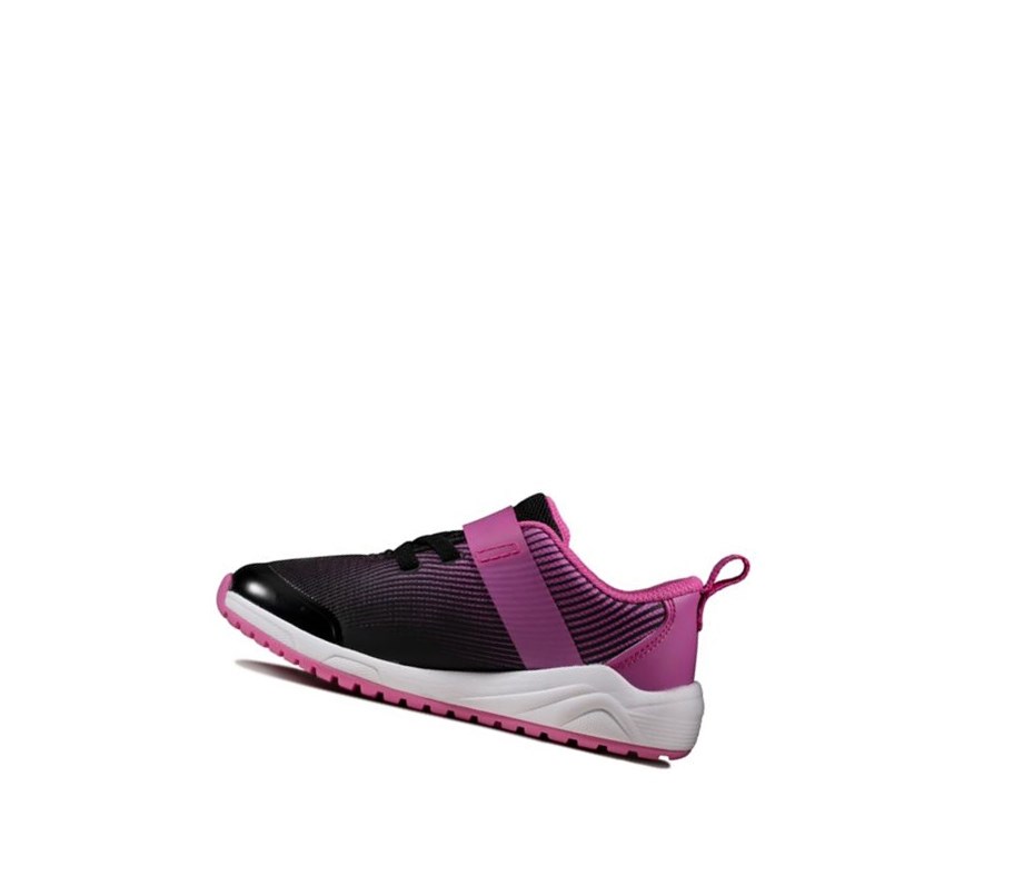 Garcon Baskets Clarks Aeon Pace Cuir Rose - france AFE-04764983