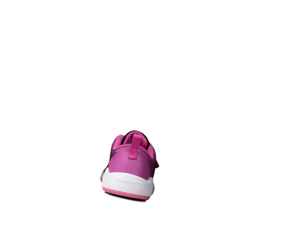 Garcon Baskets Clarks Aeon Pace Cuir Rose - france AFE-04764983