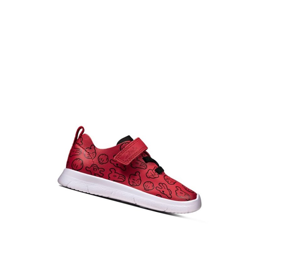 Garcon Baskets Clarks Ath Comic Cuir Rouge - france BJQ-37691387