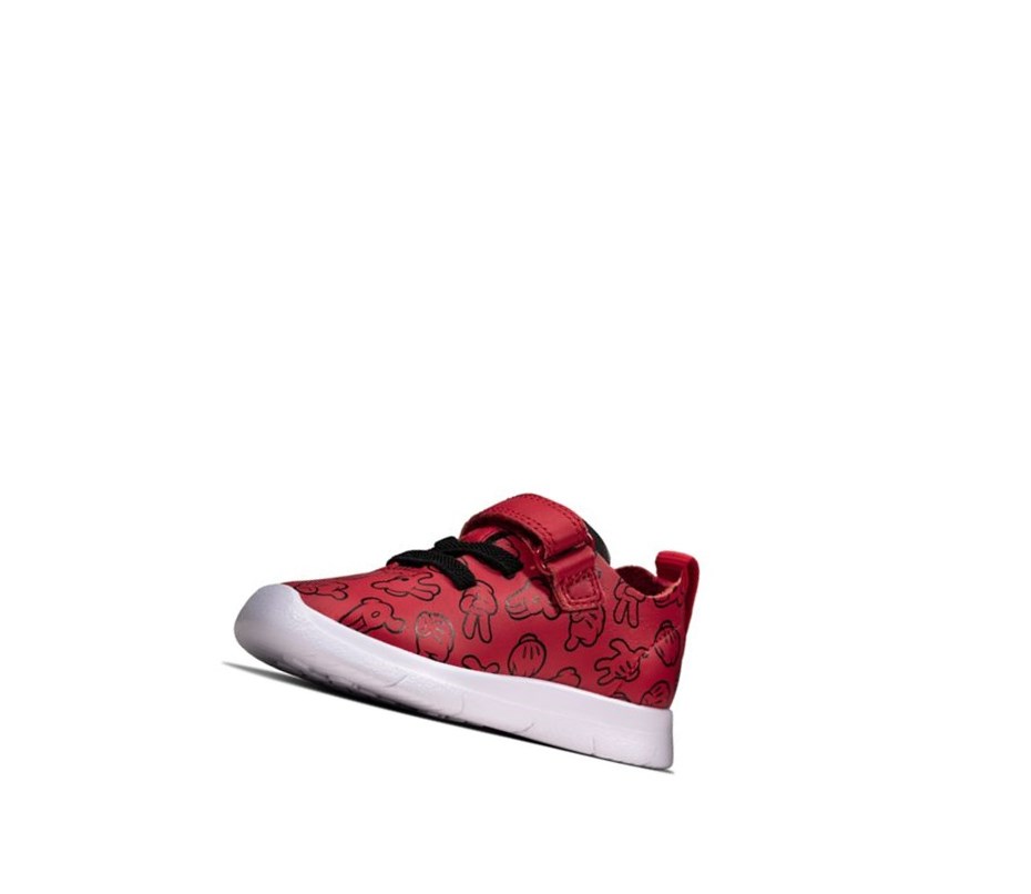 Garcon Baskets Clarks Ath Comic Cuir Rouge - france BJQ-37691387