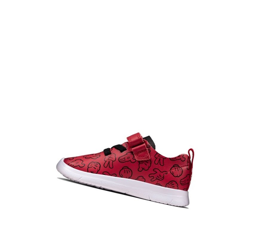 Garcon Baskets Clarks Ath Comic Cuir Rouge - france BJQ-37691387