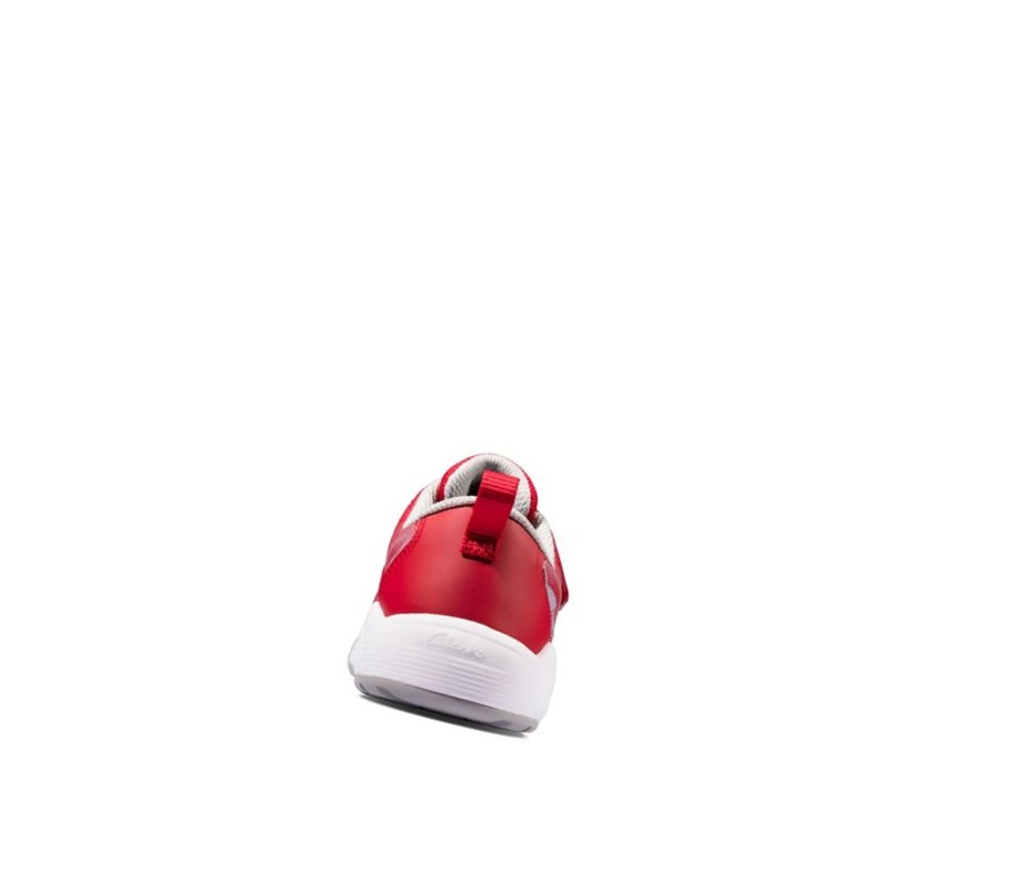 Garcon Baskets Clarks Aeon Pace Cuir Rouge Grise - france SSL-43923567