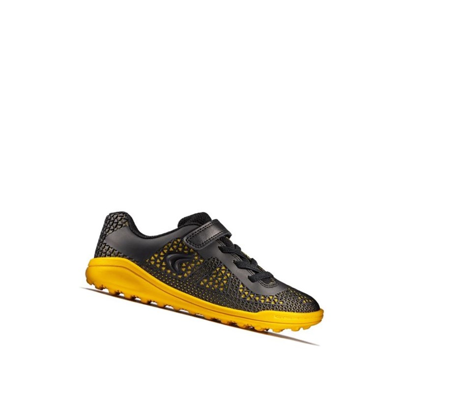 Garcon Baskets Clarks Award Swift Noir Jaune - france NGR-23378619