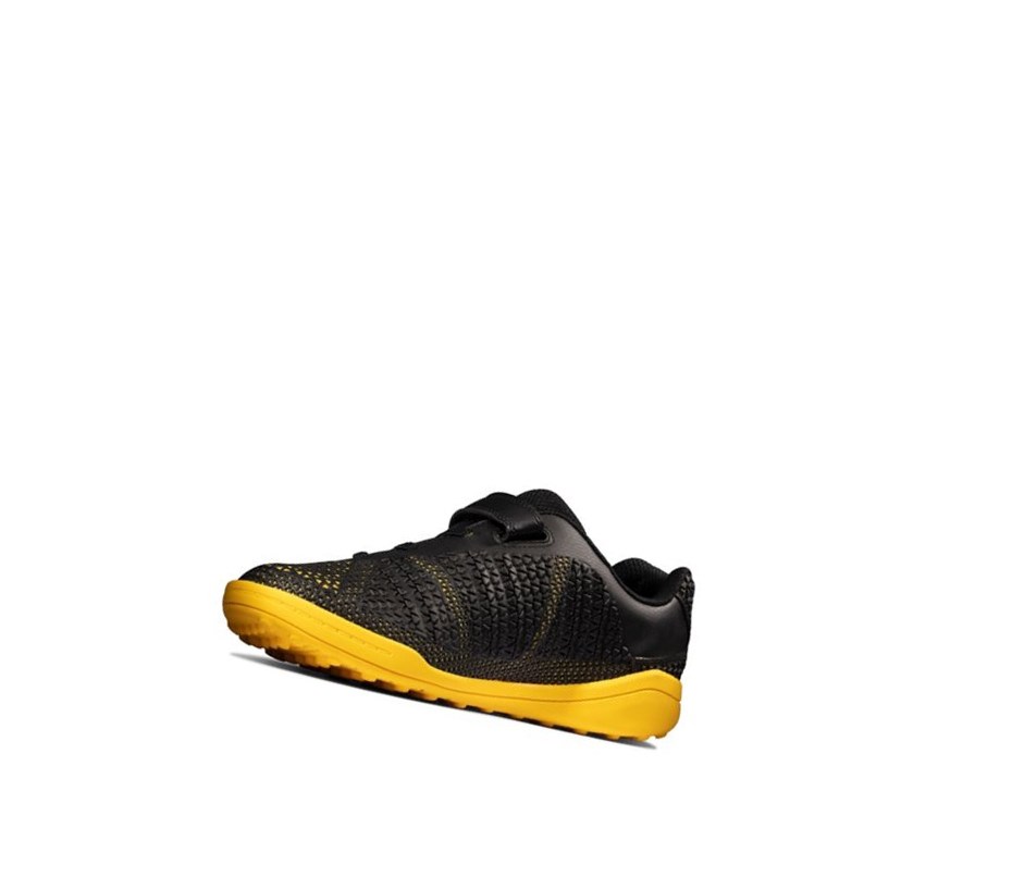 Garcon Baskets Clarks Award Swift Noir Jaune - france ZAW-62879632