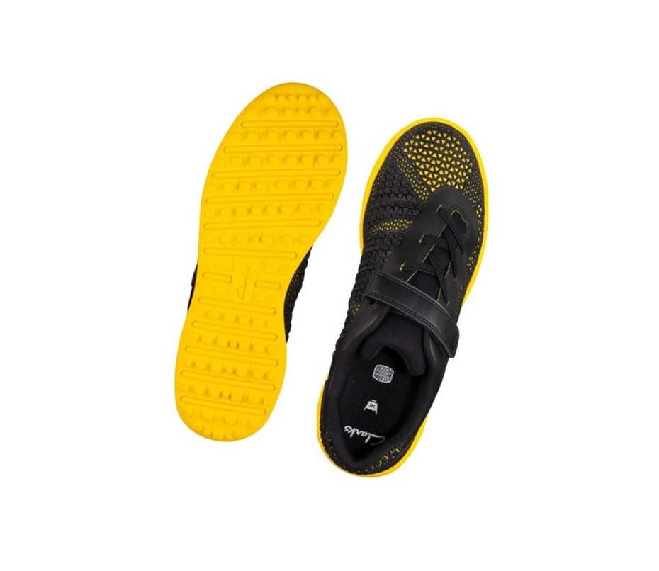 Garcon Baskets Clarks Award Swift Noir Jaune - france ZAW-62879632