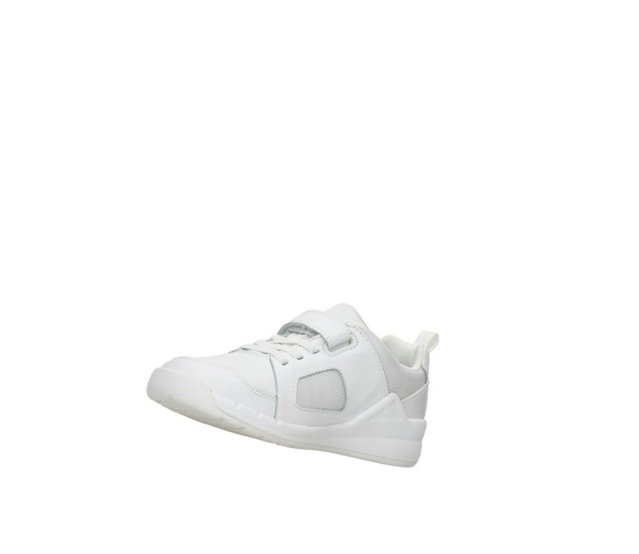 Garcon Baskets Clarks Orbit Ride Cuir Blanche - france OTA-30369958