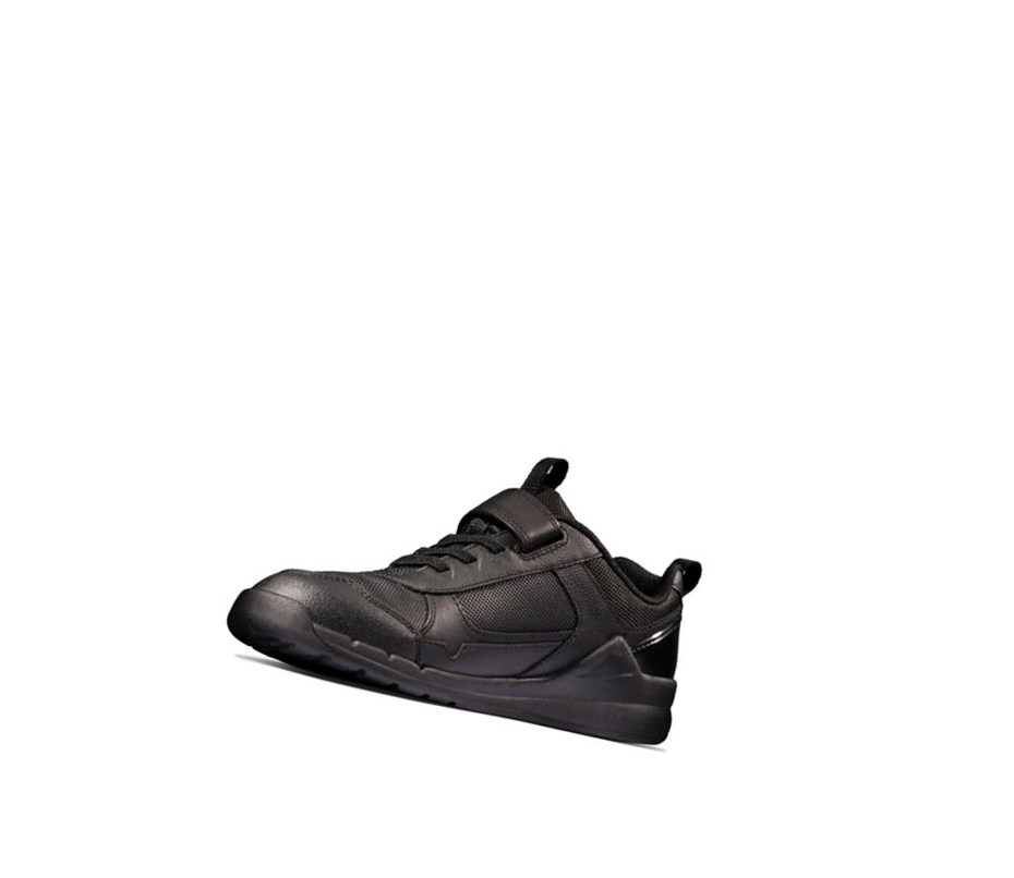 Garcon Baskets Clarks Orbit Sprint Cuir Noir - france UNH-07808744