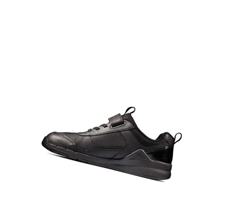 Garcon Baskets Clarks Orbit Sprint Cuir Noir - france UNH-07808744